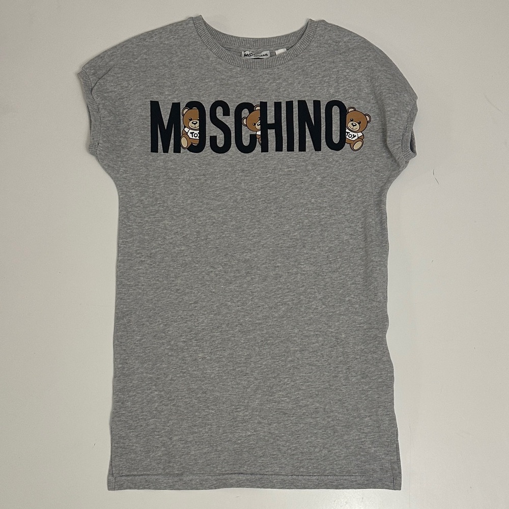 Moschino girls heather grey sweater dress